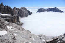 Panorama su Cima Ghez e le Cede da Ferrata Castiglioni
